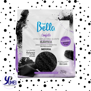 CERA DEPILATÓRIA CONFETE ELÁSTICA NEGRA 250G DEPIL BELLA