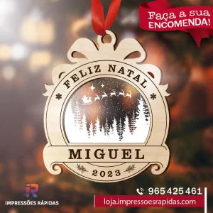 Bolas de natal, madeira e acrílico - Tema Neve