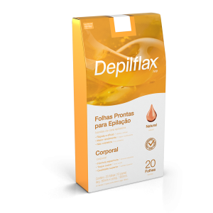 Folhas Prontas Corporais Depilflax Natural C/ 20 Und