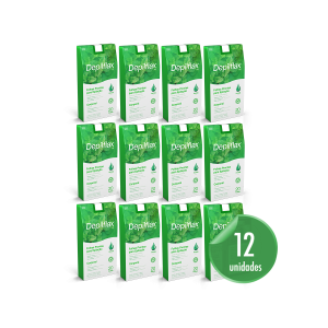 Combo com 12 Folhas Prontas Corporais Depilflax Hortelã C/ 20 Unid.