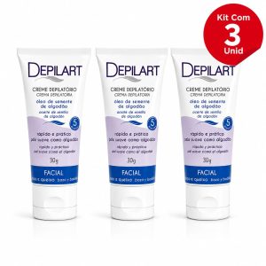 KIT CREME DEPILATORIO FACIAL 30G ALGODAO 3UN