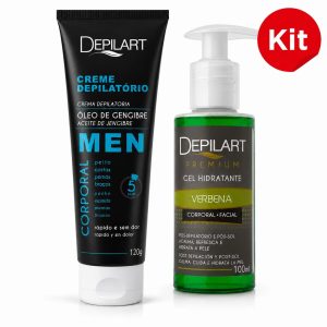 KIT CREME DEPILATORIO MASCULINO 120G + GEL HIDRATANTE VERBENA 100ML