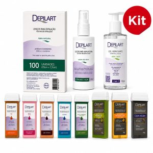 KIT REFIL ROLL-ON 100G TODAS AS FRAGRANCIAS 8UN + LENCO 100 FOLHAS + LOCAO PRE SALVIA 120ML + GEL ALOE VERA 100ML