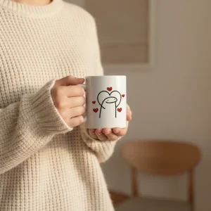 Caneca dia dos Namorados - Boneco Desenhado
