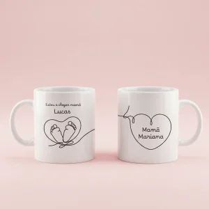 Caneca Personalizada Dia da Mãe Traços da Maternidade